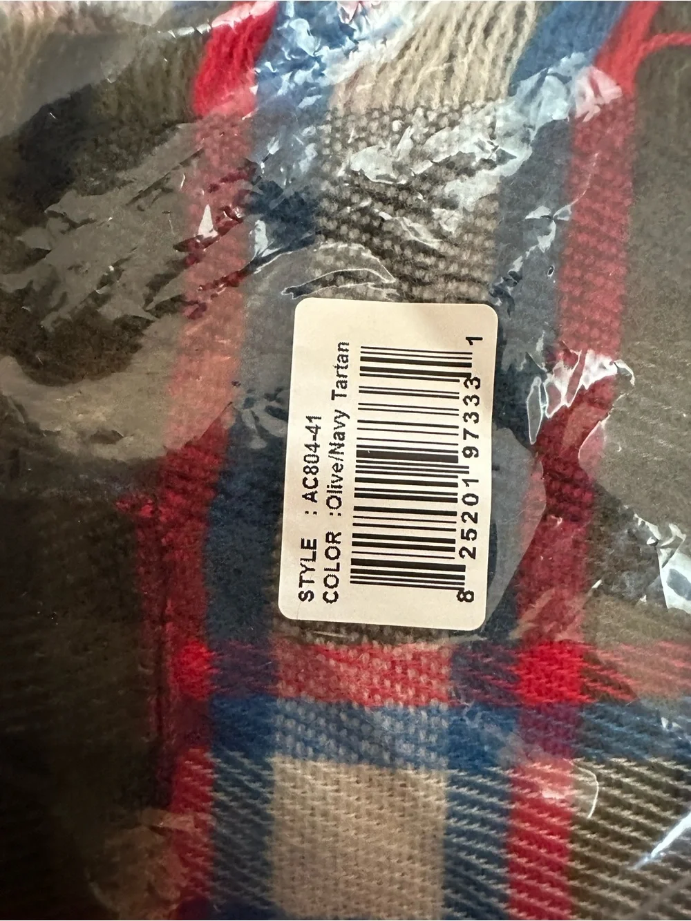 Grace & Lace Olive Navy Tartan Pocket Wrap Poncho Shawl NIP One Size
